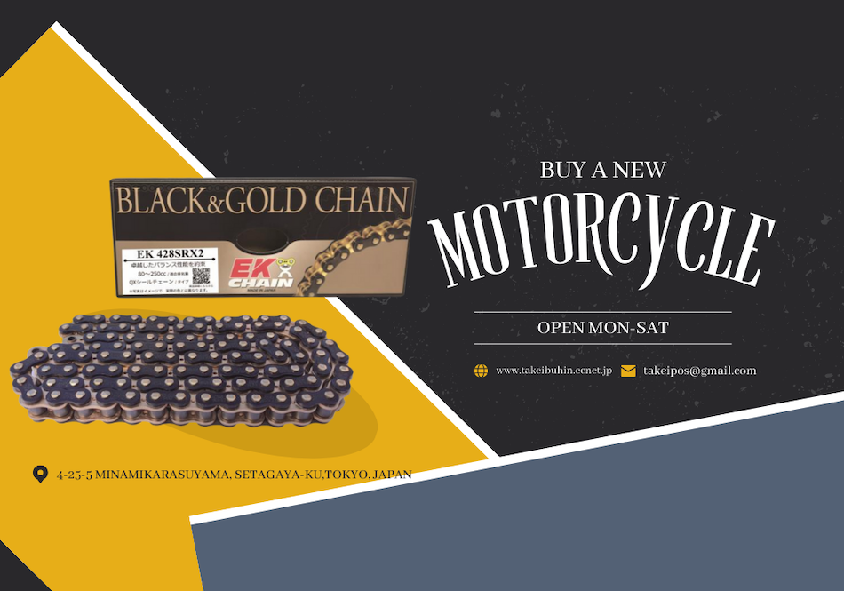 EK CHAIN新発売🌟EK428SR-X2(BK;GP)<br>
            人気カラーのブラック＆ゴールドカラー追加ラインナップ